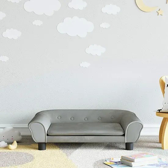 Szara minimalistyczna sofa dla dzieci L3-N66