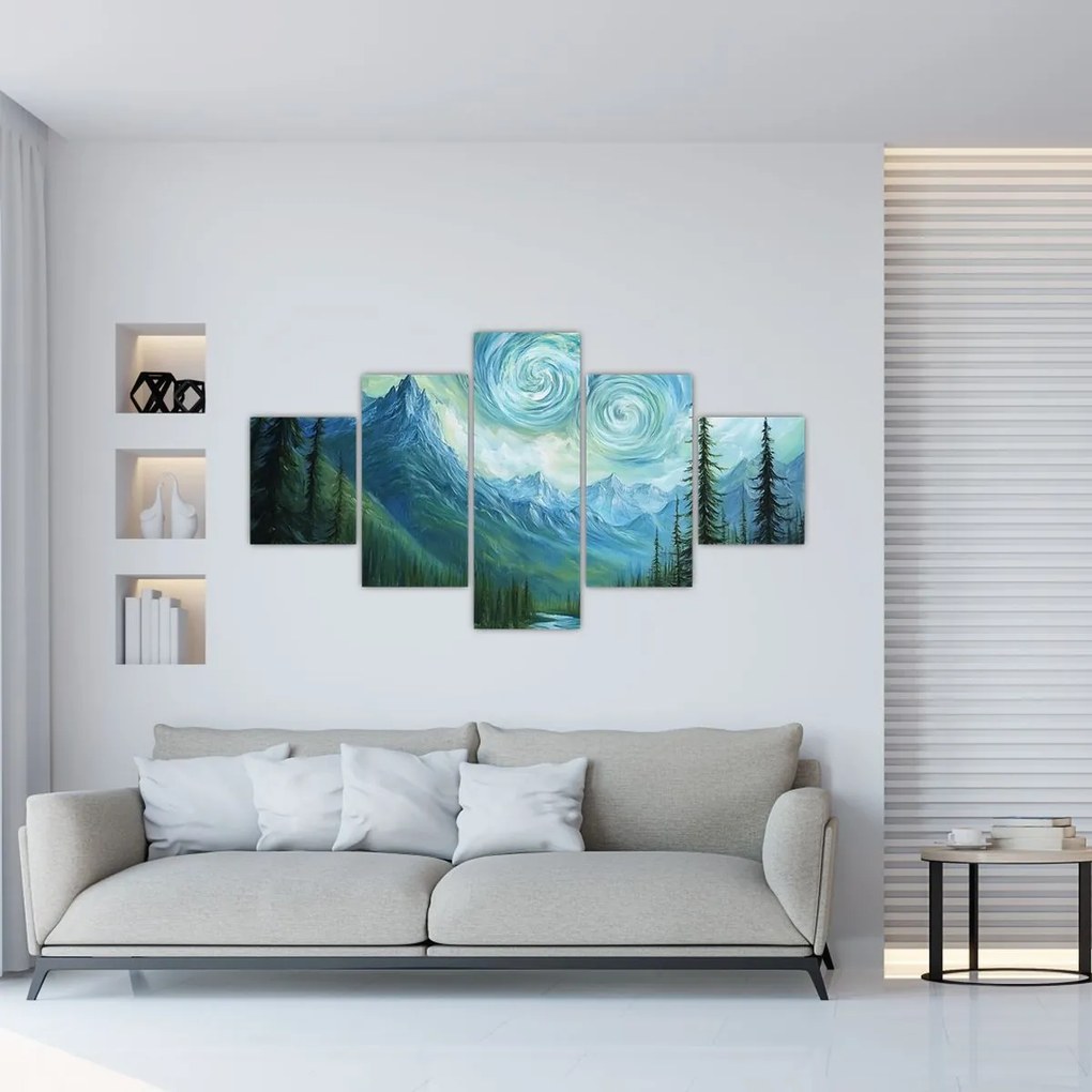 Obraz - Krajobraz z nutą Van Gogha (125x70 cm)