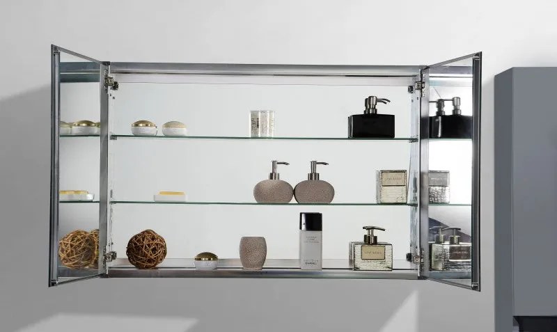 Aluminiowa szafka z lustrem 2-drzwiowa