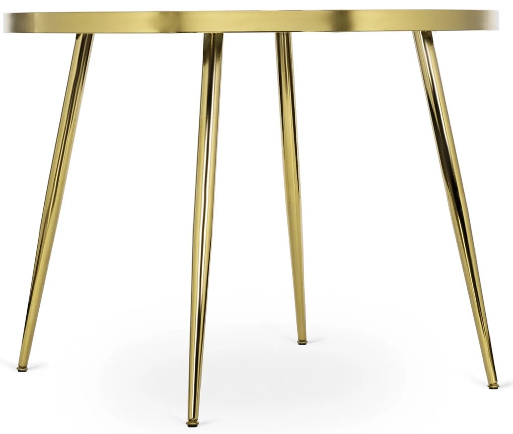 Stół Okrągły TINGA 100 cm Czarny/Złoty Glamour