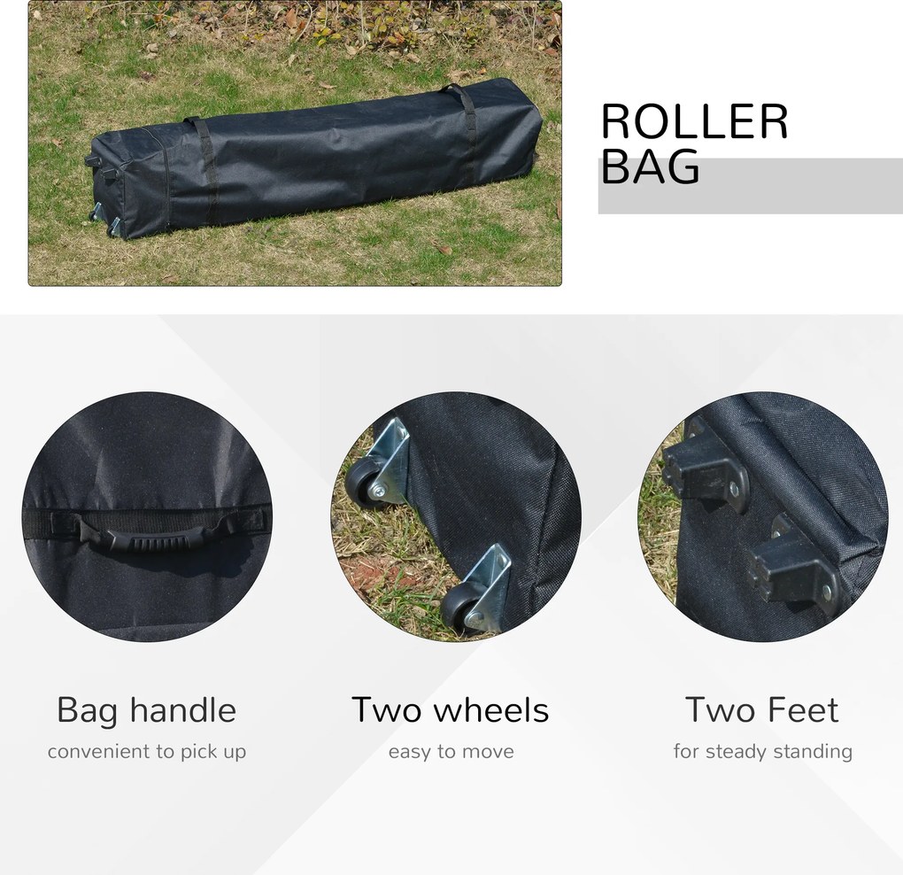 Outsunny Pawilon ogrodowy, składany pawilon, namiot festynowy, namiot ogrodowy w zestawie z kołkami i linami, tkanina Oxford, 2,95 x 2,95 x 2,64 m, Niebieski