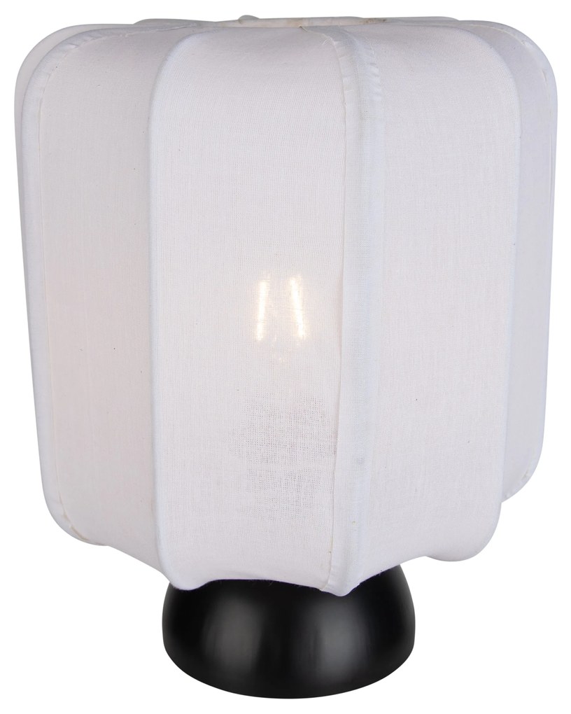 Lampa stołowa Japandi czarna z białym kloszem - Nori