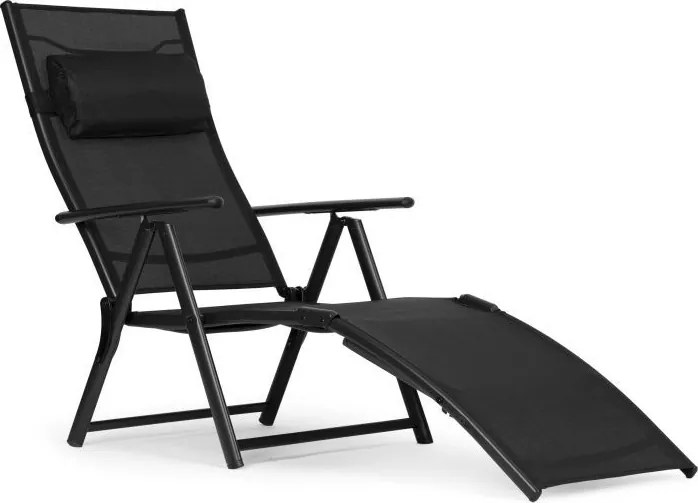 Składany leżak ogrodowy z regulacją oparcia Acapulco 020, czarny
