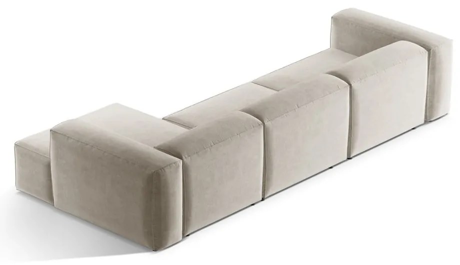 Beżowy narożnik (prawostronny/z szezlongiem) Bergamo – Cosmopolitan Design