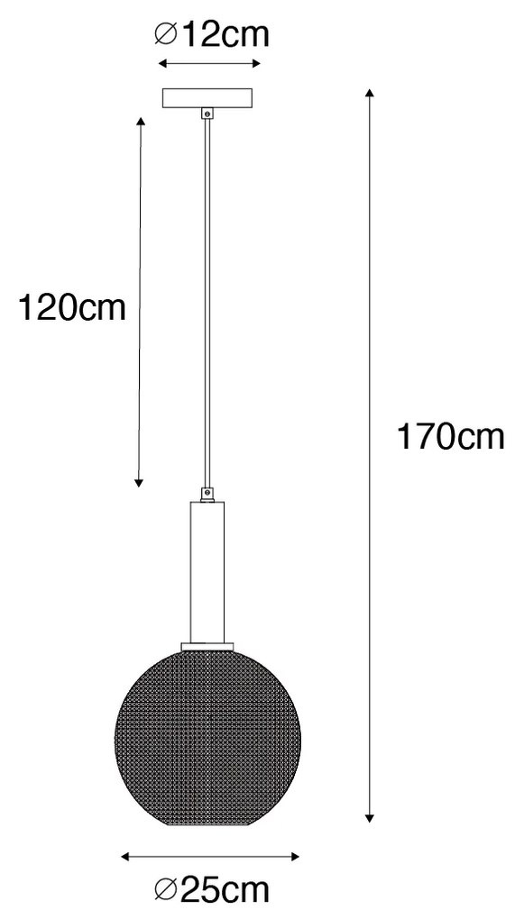 Designerska lampa wisząca czarna z dymionym szkłem - ChicoDesignerski Oswietlenie wewnetrzne