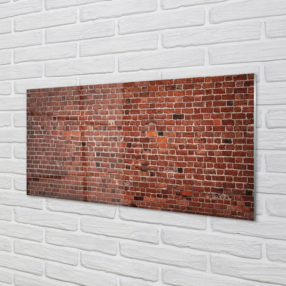 Szklany Panel Cegła mur vintage