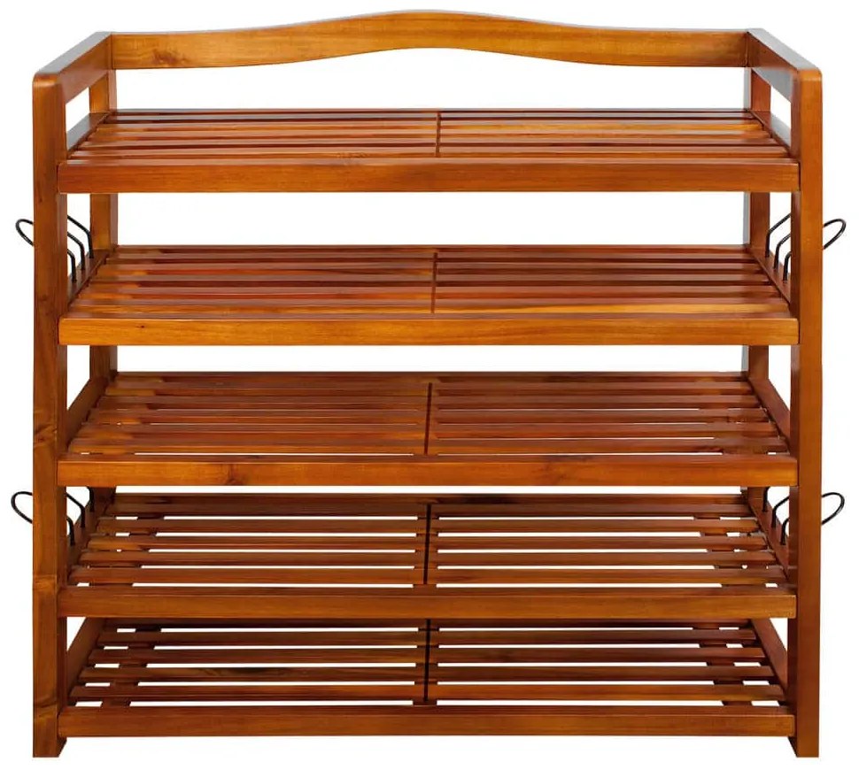 Casaria Regał na buty RUSTIC, 5 półek, 85x26x82cm, naturalna brązowa