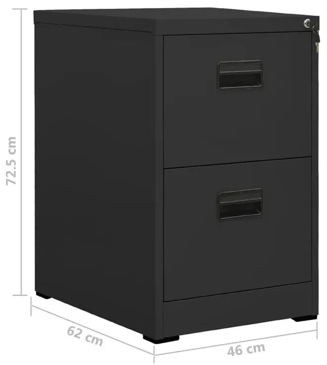 Antracytowy kontenerek pod biurko na klucz - Otwela 3X