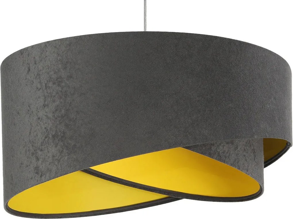 Grafitowo-żółta asymetryczna lampa wisząca - 3X EX991 S7-P54