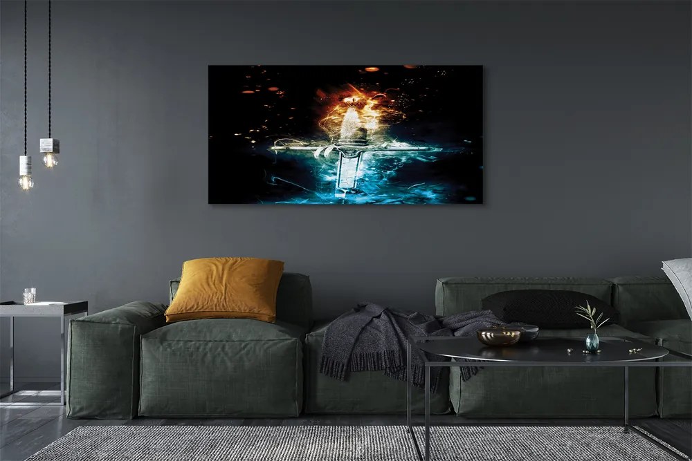 Zdjęcie na płótnie Miecz w Kolorowych Dymach