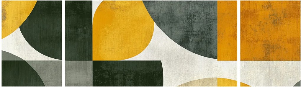 Obraz - Abstrakcja w oliwkowym kolorze (170x50 cm)
