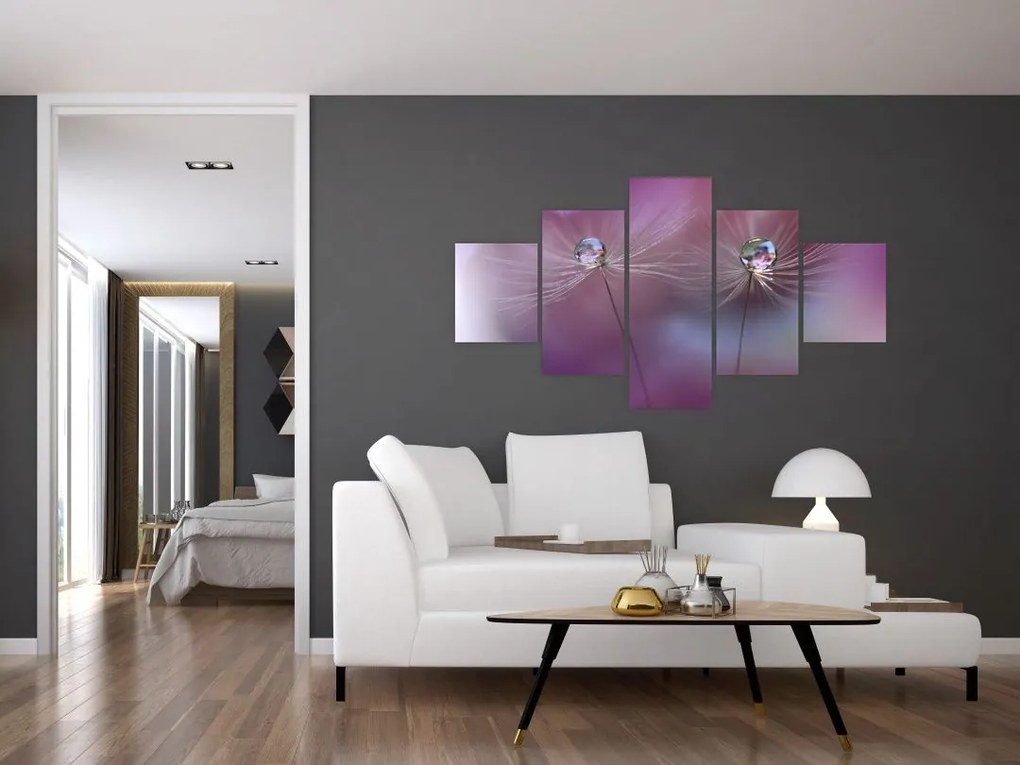 Obraz kropelek na puchu (125x70 cm)