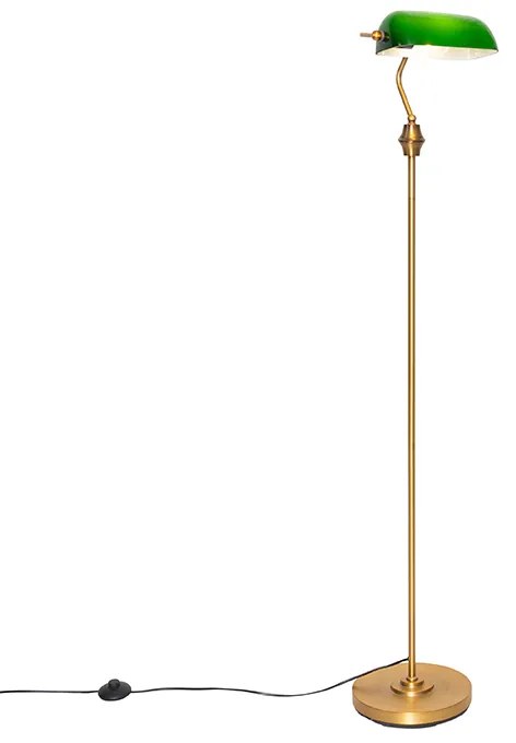 Inteligentna lampa podłogowa Banker brązowa z zielonym szkłem z WiFi A60