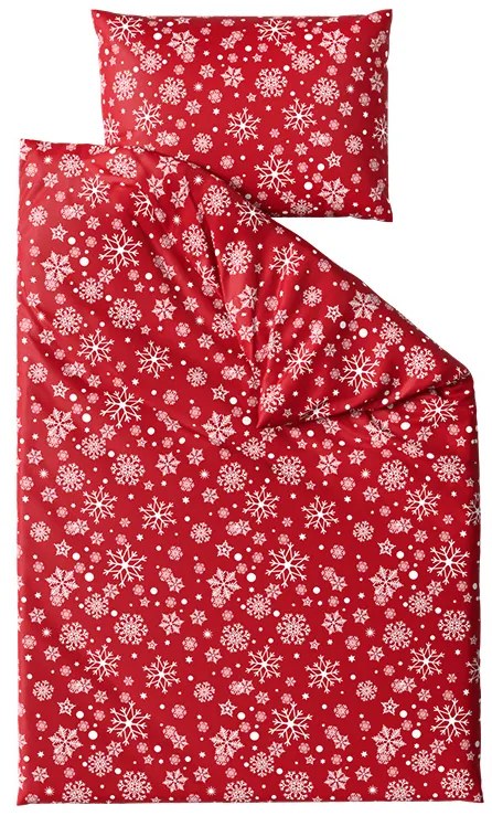 PrzytulneMieszkanie.pl PrzytulneMieszkanie.pl Pościel z mikropluszu SNOWFALL czerwona Rozmiar pościeli: 80 x 80 cm | 135 x 200 cm