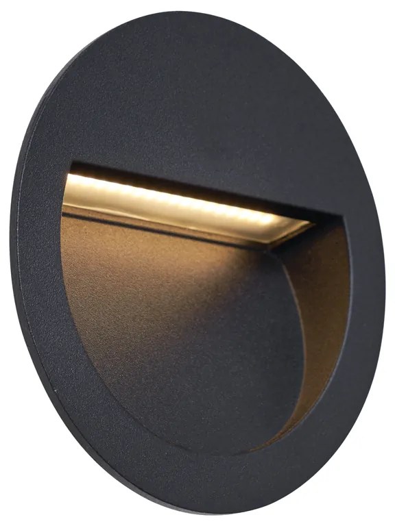 Zewnetrzna Nowoczesna lampa ścienna wpuszczana czarna z LED IP65 - Gem Nowoczesny Oswietlenie zewnetrzne