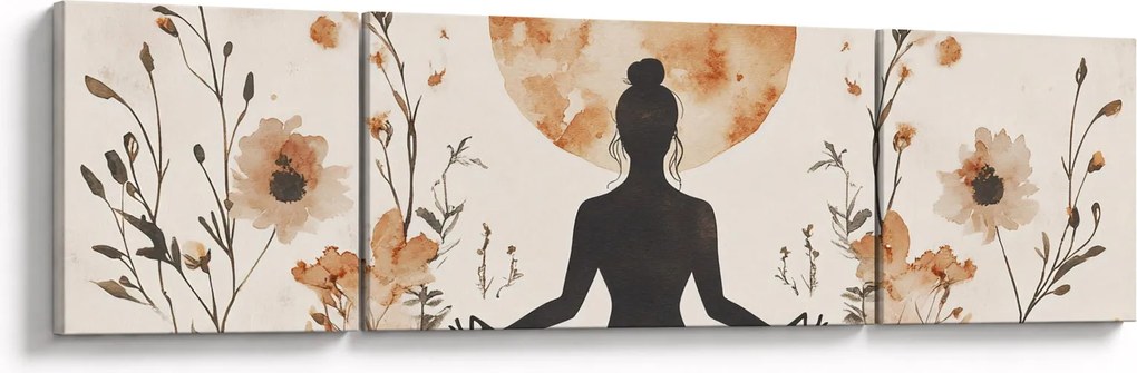 Obraz - Pomarańczowa joga (170x50 cm)