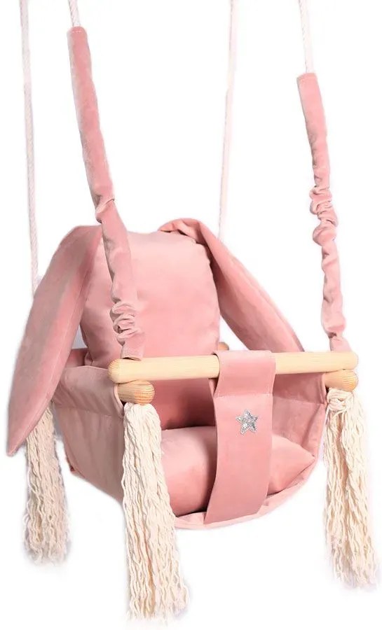 Różowa huśtawka królik dla dziewczynki S6-C04