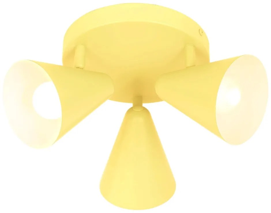 Żółta lampa sufitowa z metalowym kloszem 34x34 cm Amor – Candellux Lighting