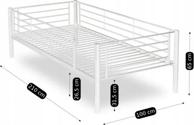 Łóżko Piętrowe Dla Dzieci 90x200 cm RODEZ Metalowe Białe