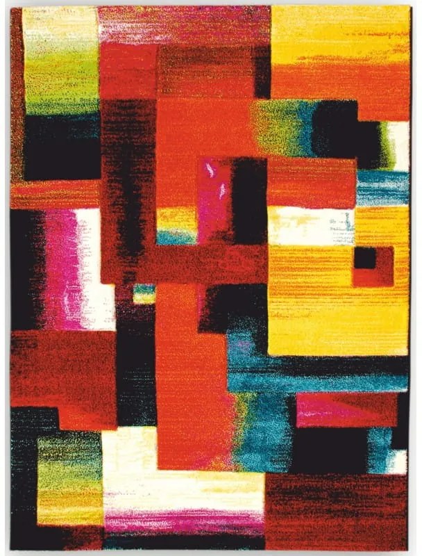Dywan nowoczesny Folk 3D  Geometria multikolor 120 cm x 170 cm