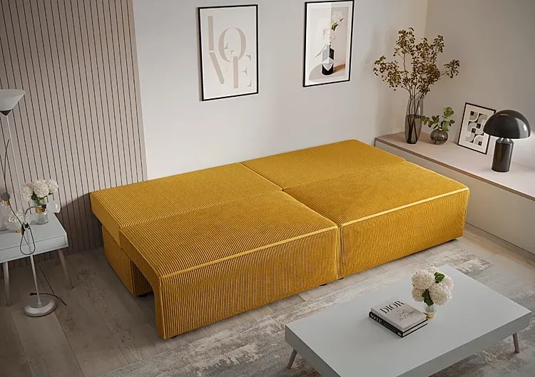 Beżowa rozkładana sofa - Lider 3X