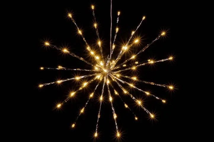 Świąteczne LED oświetlenie - deszcz meteorów, ciepła biel