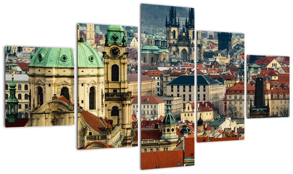 Obraz - Panorama Pragi (125x70 cm)