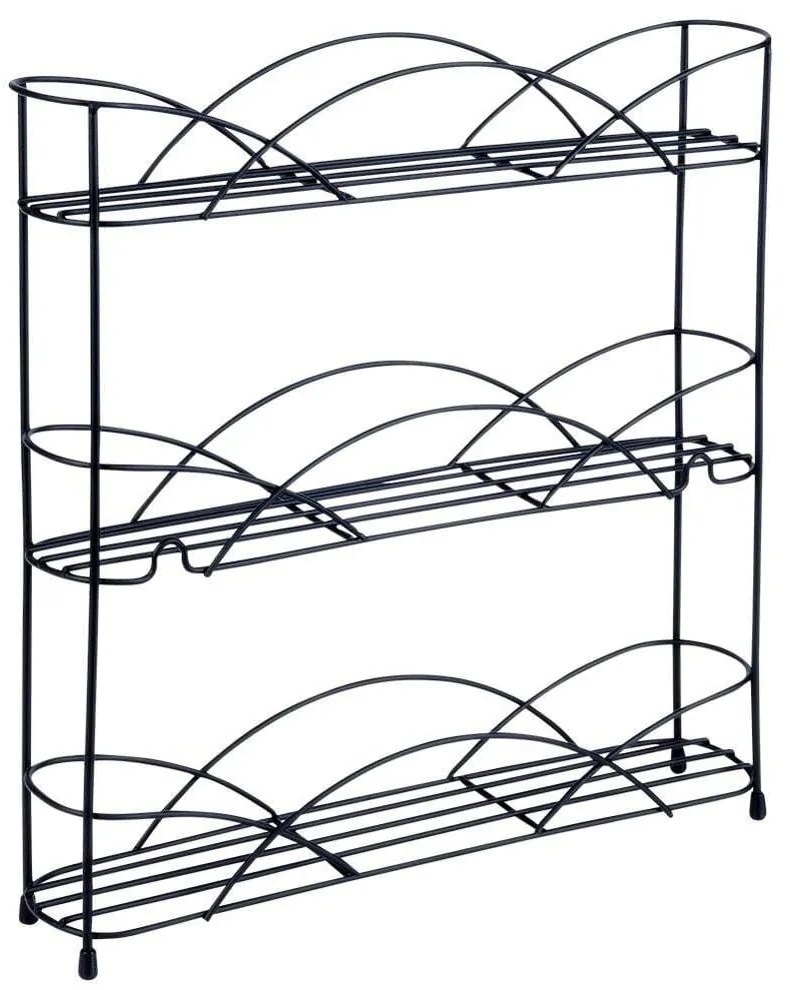 Półka na przyprawy metalowa 33,5x6,5x33,5 cm (Czarna)