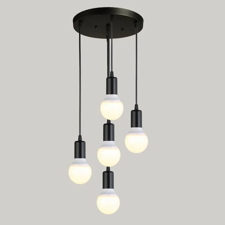 Lampa sufitowa metalowa loft retro wisząca AT29-5SZ-Czarna