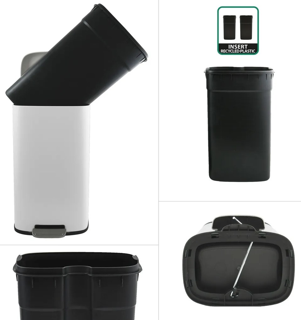Spirella Kosz na śmieci z pedałem soft-close Akira 30 l, matowy biały, 30 l