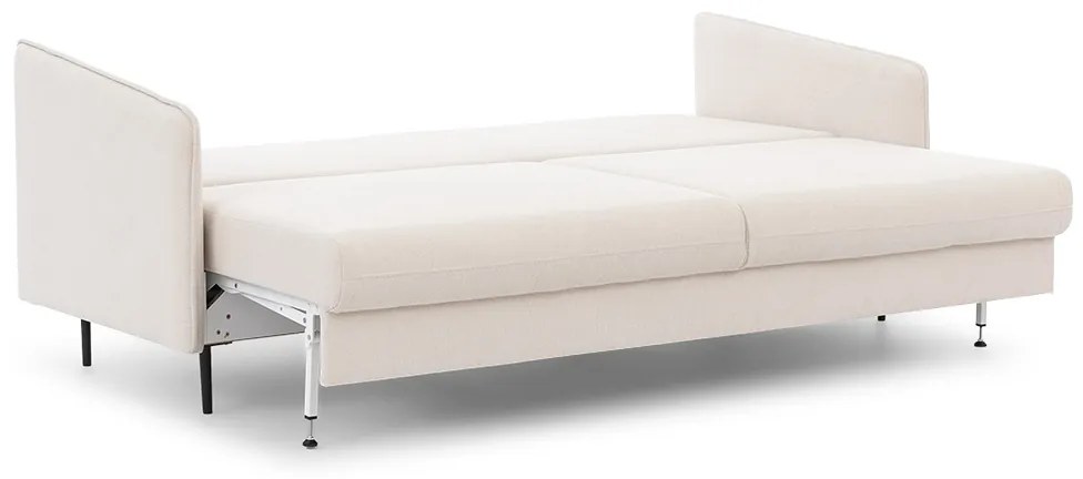 Kanapa z funkcją spania Taila - beżowa plecionka Loft 01 / złote nogi