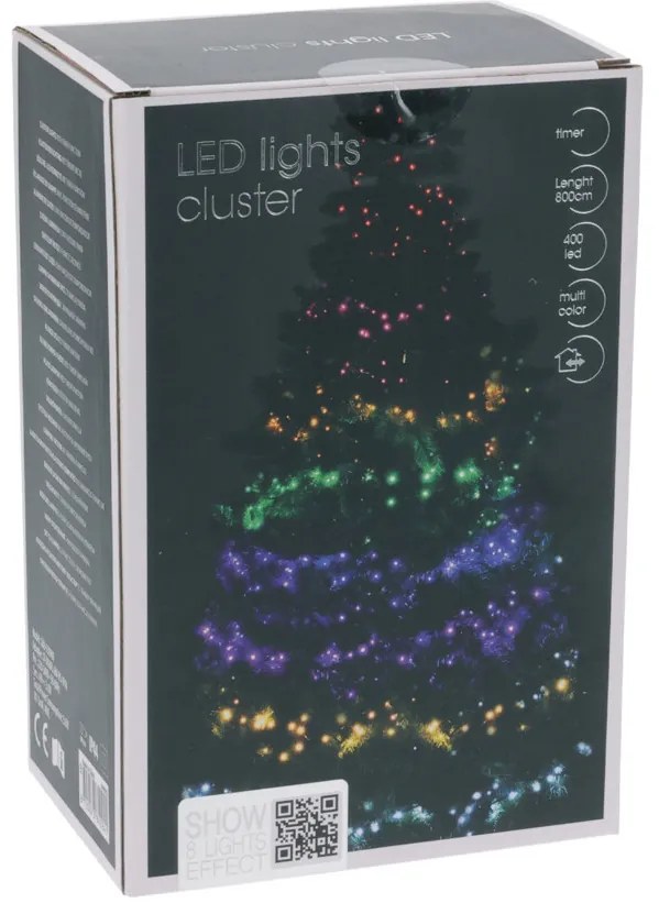 Lampki choinkowe LED z efektem bieżącej wody, 400 szt.