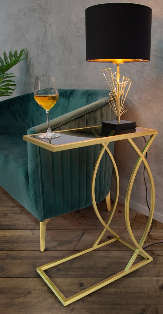 Stolik pomocniczy w stylu glamour, wys. 60 cm