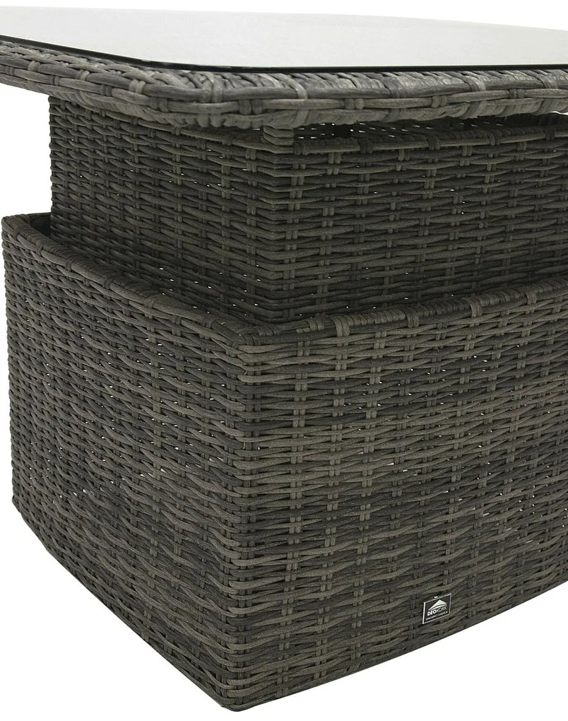 Rattanowy zestaw modułowy BORNEO LUXURY dla 5 osób (szary)