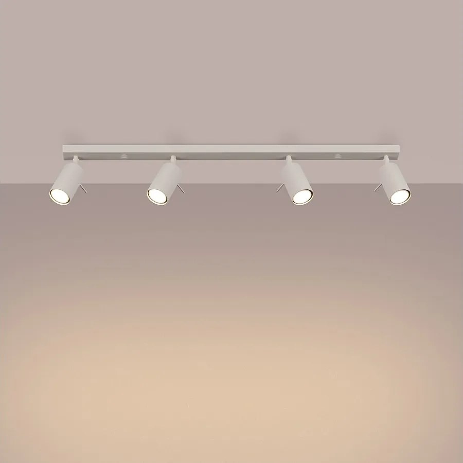 Lampa sufitowa nowoczesny Briix, stal - 4 źródło światła 3000K - L.81 x H.17 cm - beżowy