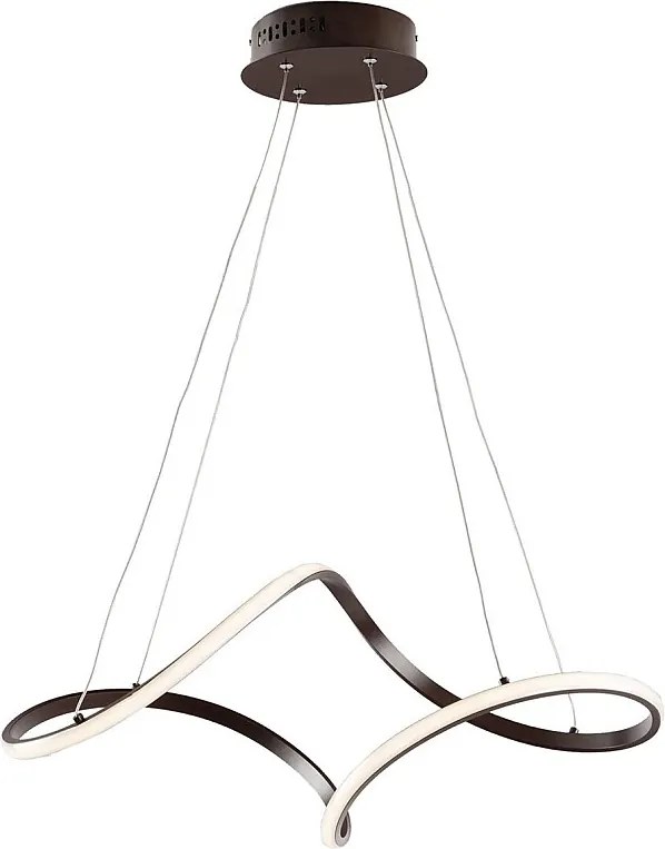 Dana lampa wisząca LED z metalu i brązowego aluminium, regulowane kable, 65x38 cm