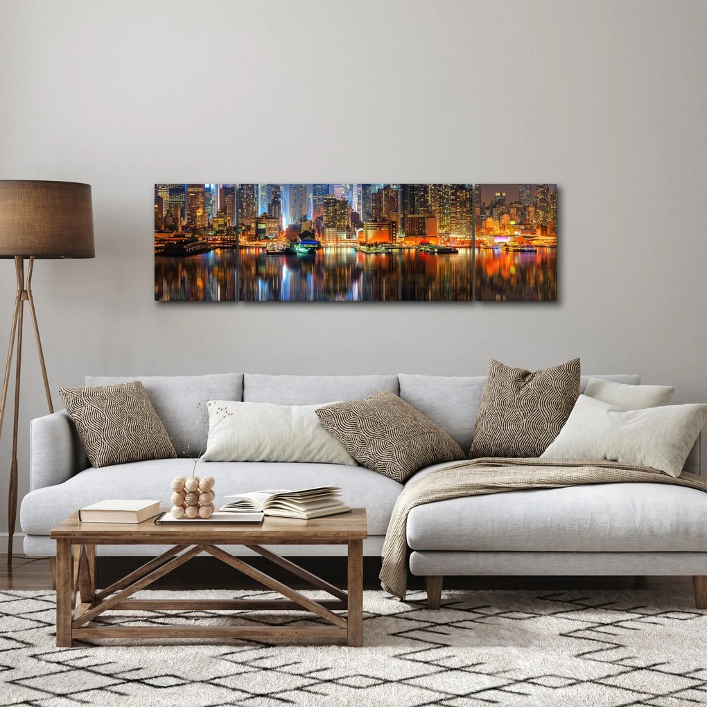 Obraz Manhattanu w nocy (170x50 cm)