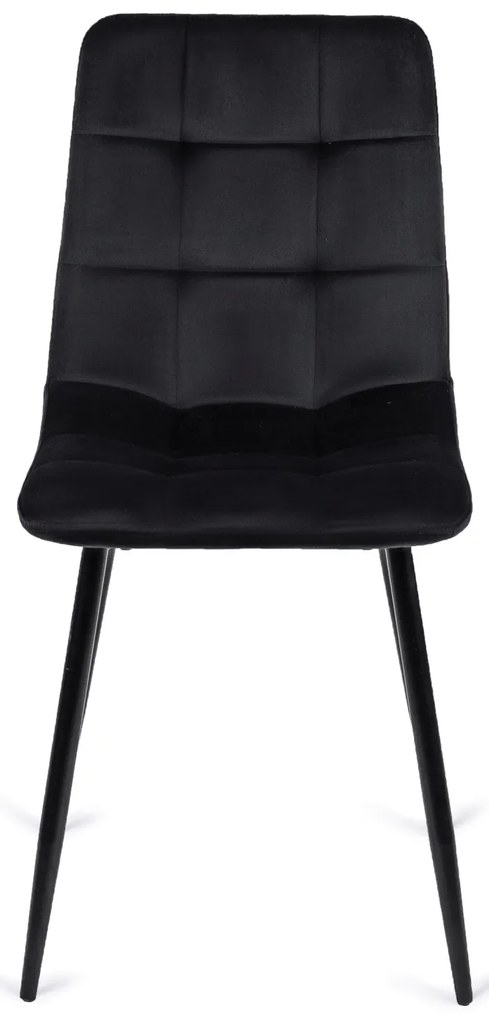 Zestaw Stół Prostokątny Rozkładany CLARK 120-160 cm Dąb Artisan/Czarny i 4 Krzesła Tapicerowane do Jadalni PERU Czarne Welurowe