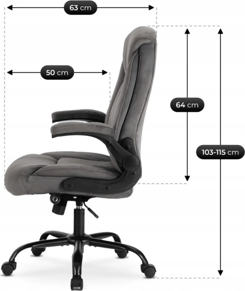 Fotel Biurowy COMFORT Obrotowy Szary Nowoczesny