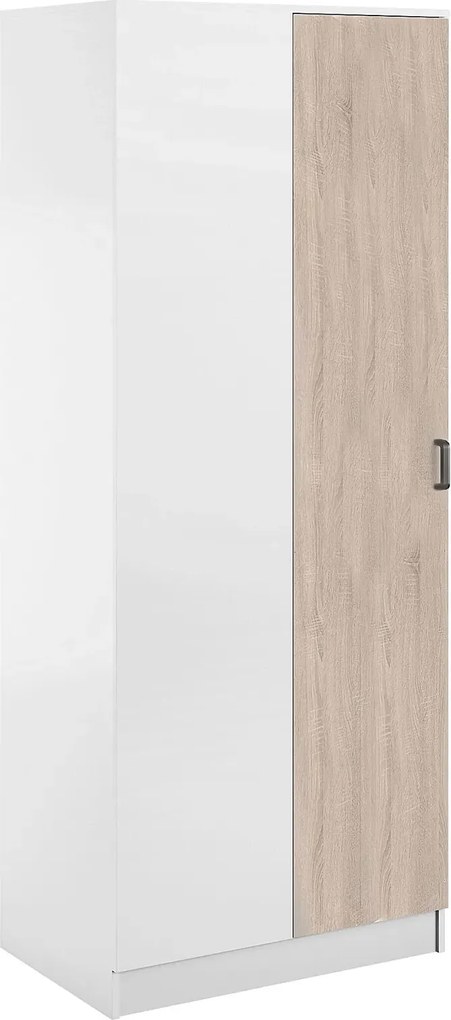 Narożna szafa uchylna biały + dąb sonoma W2-G72