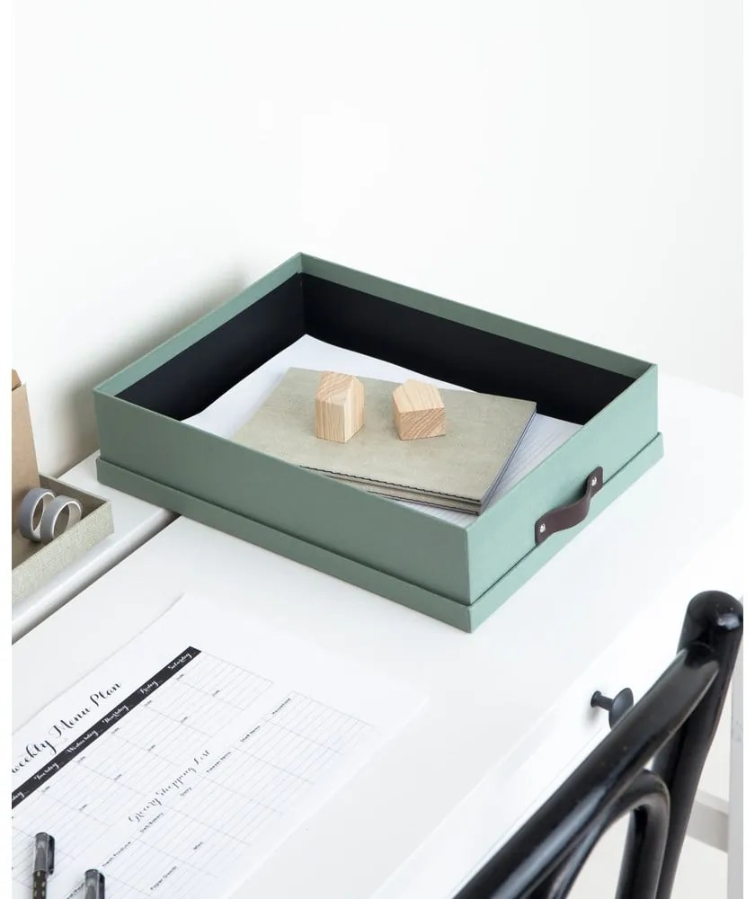 Zielony kartonowy organizer na dokumenty Oskar Canvas Paper Laminate – Bigso