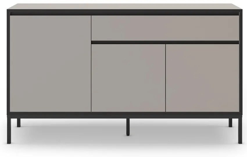 Szarobeżowa niska komoda 140x80 cm Lorenza – Marckeric