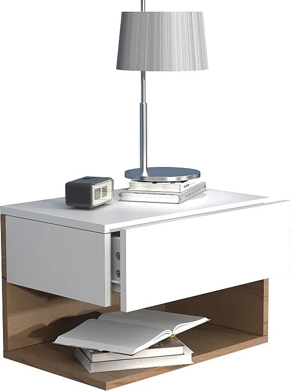 Drewniana ściana wisząca stolik nocny Usal XL 45cm