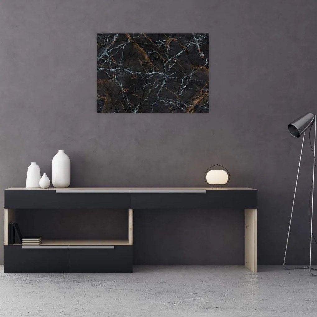 Obraz na szkle - Czarny marmur (70x50 cm)