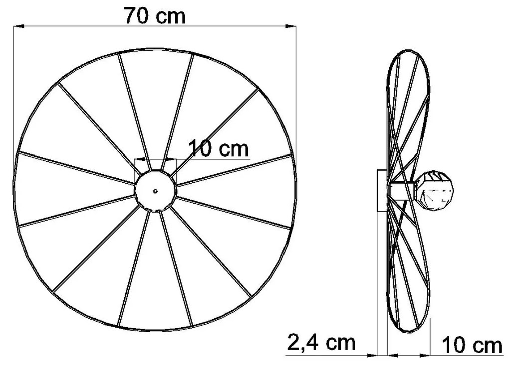 Czarny industrialny kinkiet druciany 70 cm - EX602-Eskolo