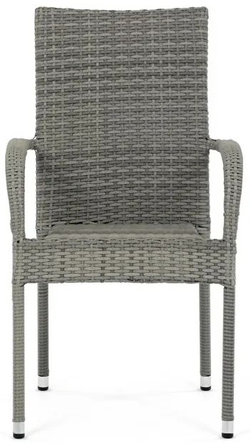 Autronic Krzesło ogrodowe, metal, polyratan, szary, AZ C-S2114 GREY