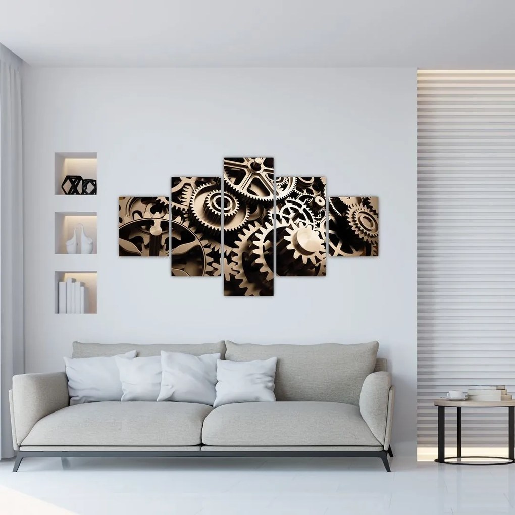 Obraz - Części zegara (125x70 cm)