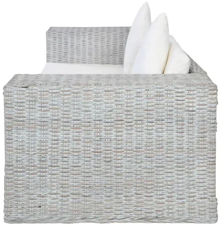 Szara 2-osobowa sofa z rattanu W1-F16