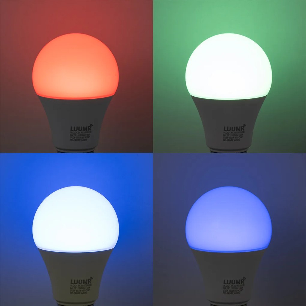 Żarówka LED E27 ściemnialna RGBW A60 Opal 9W 806 lm 2700-6500K