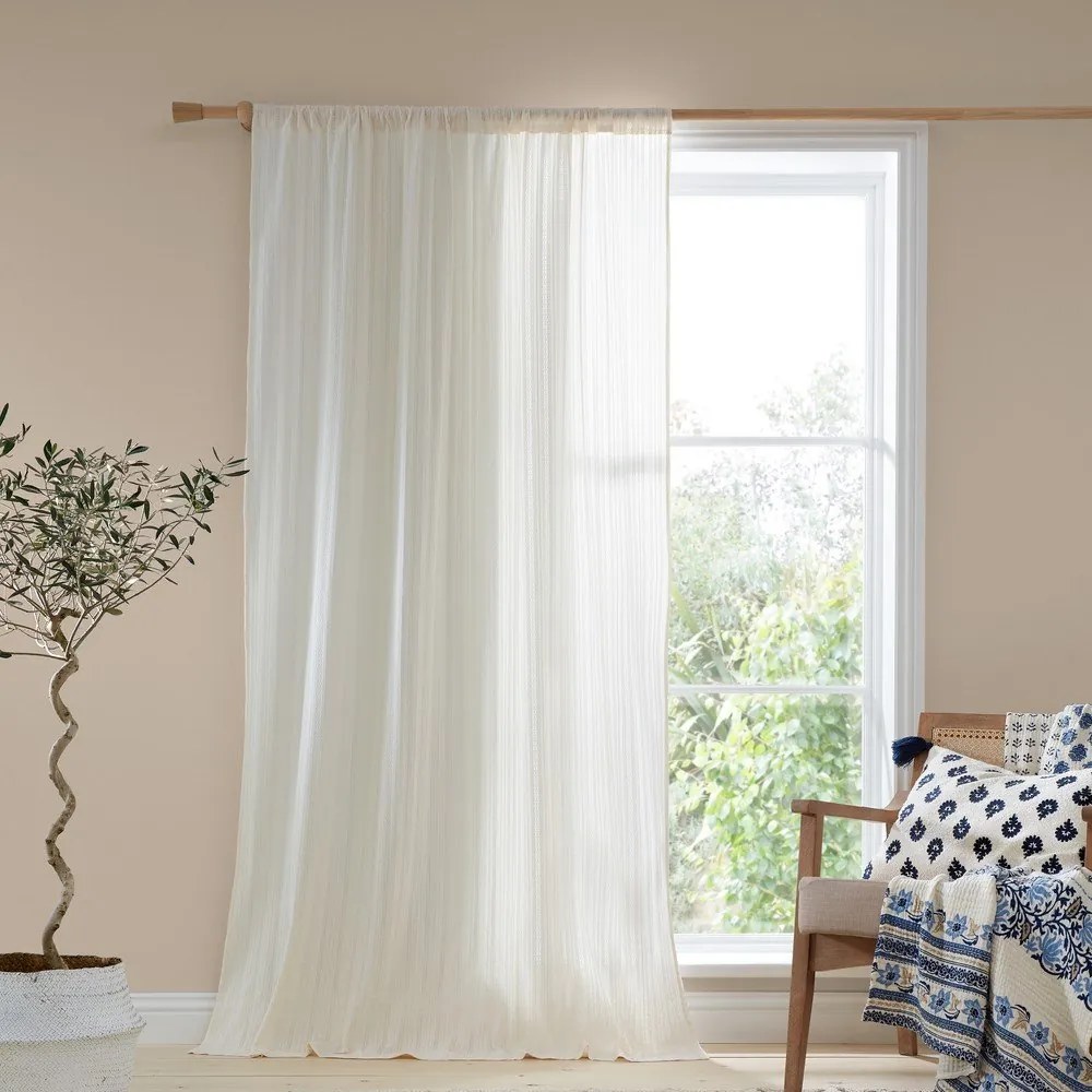 Biała bawełniana firanka 140x137 cm Zofia Broderie Anglaise – Pineapple Elephant